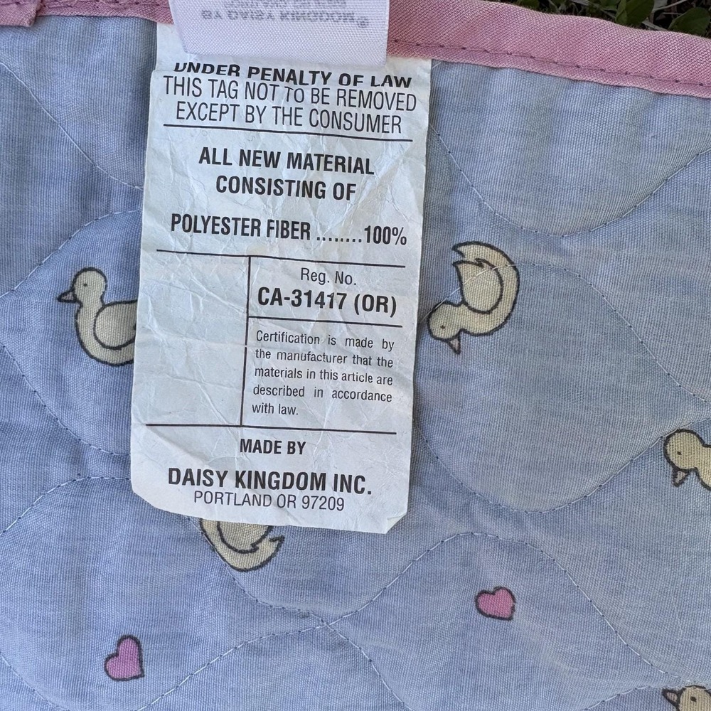 Vintage Daisy Kingdom‎ Goose Bear Ducks Baby Blanket Quilted 35"x41" Cottage 90s - Picture 8 of 10